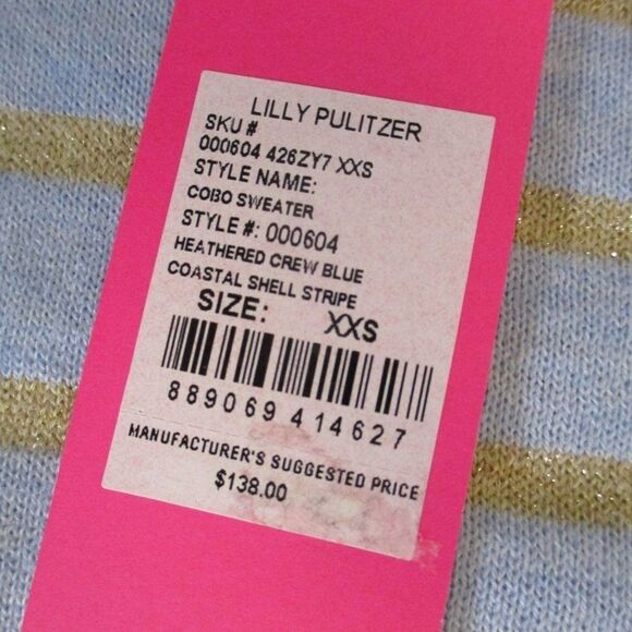 Lilly Pulitzer Cobo Shell Sweater Coastal XXS NWT - Picture 6 of 6